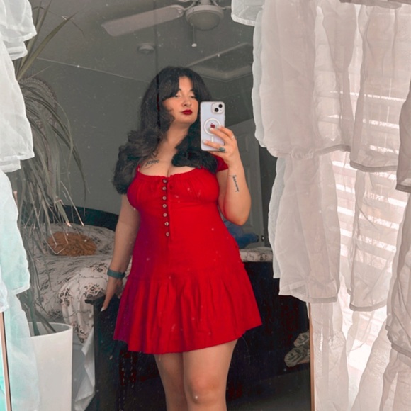 NWT Free People Perri Linen Drop Waist Mini Dress In Wild Rose - Picture 4 of 6